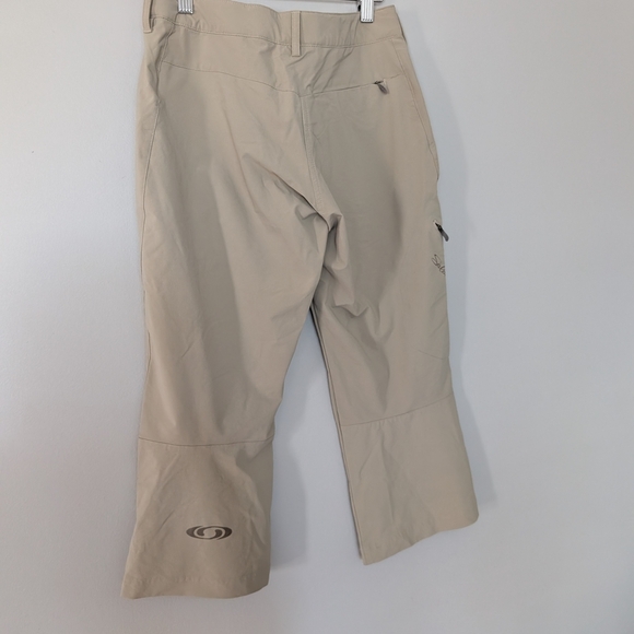 Salomon Women's Tan Capris Travel Pants Minim Series Size 4 Hiking Outdoors - Picture 13 of 14